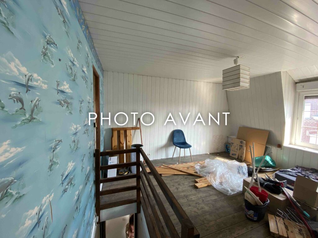 Photo avant chambre d'ami intérieur rénovation maison 1930