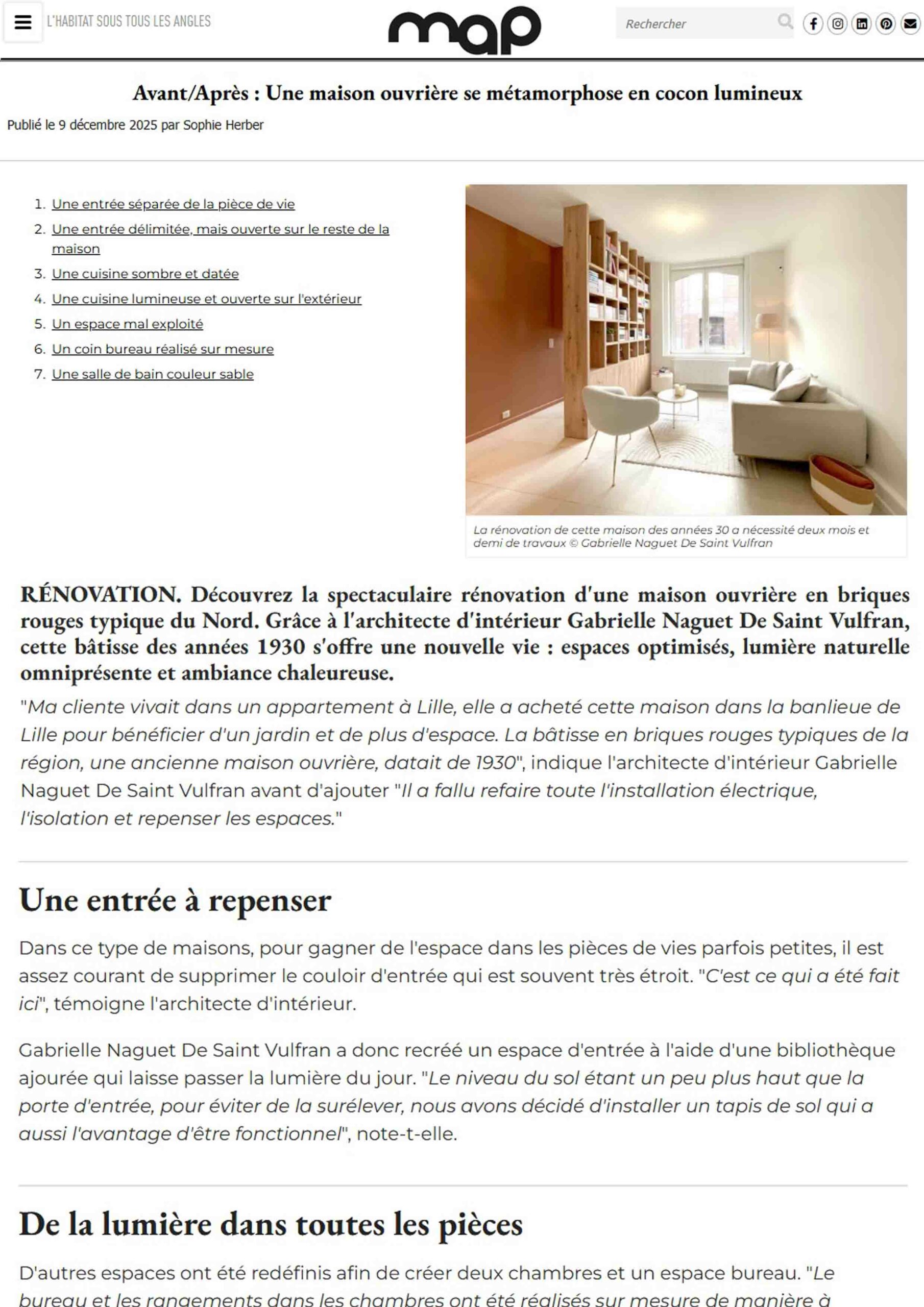 Page de presse magazine Maison à part